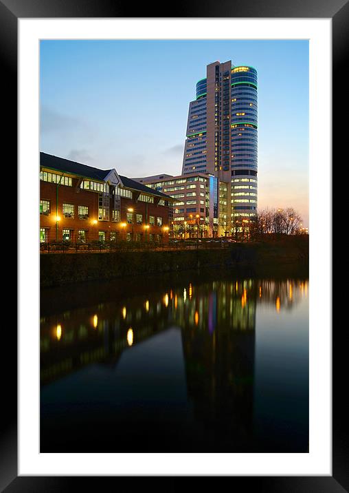 Bridgewater Place & River Aire, Leeds Framed Mounted Print by Darren Galpin