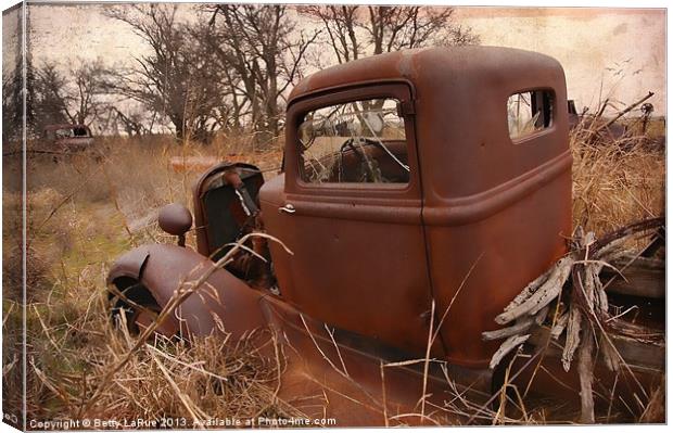 Where Old Trucks Go To Die Canvas Print by Betty LaRue