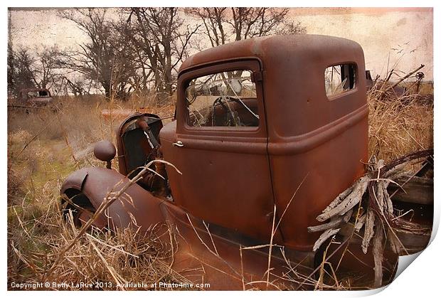 Where Old Trucks Go To Die Print by Betty LaRue