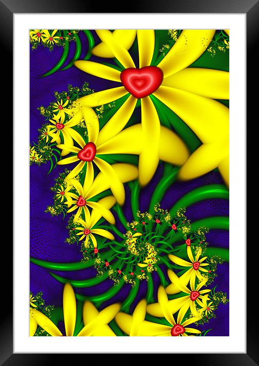 Hearts and Flowers Framed Mounted Print by iphone Heaven