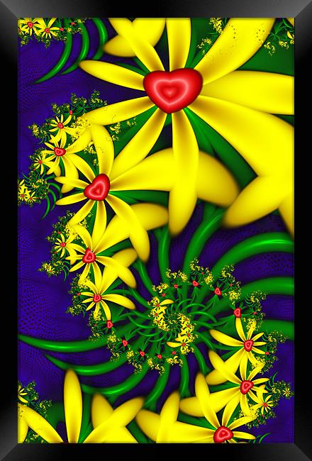 Hearts and Flowers Framed Print by iphone Heaven