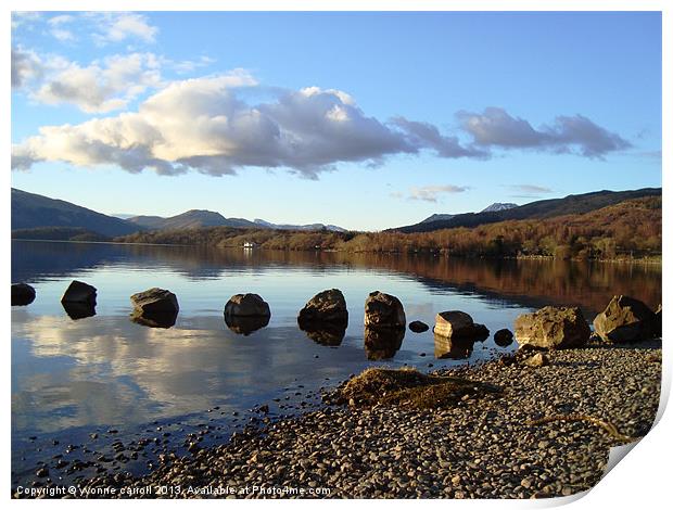 Stepping Stones, Loch Lomond Print by yvonne & paul carroll