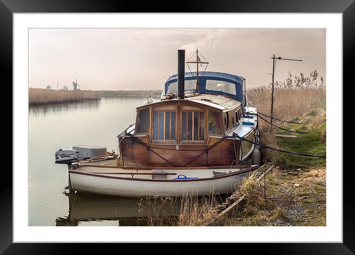 Boat on the River Thurne Framed Mounted Print by Stephen Mole