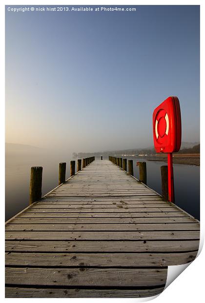 Lake Coniston Jetty Print by nick hirst