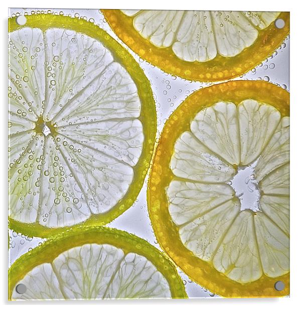 Lemon and Lime Acrylic by Ian Johnston  LRPS