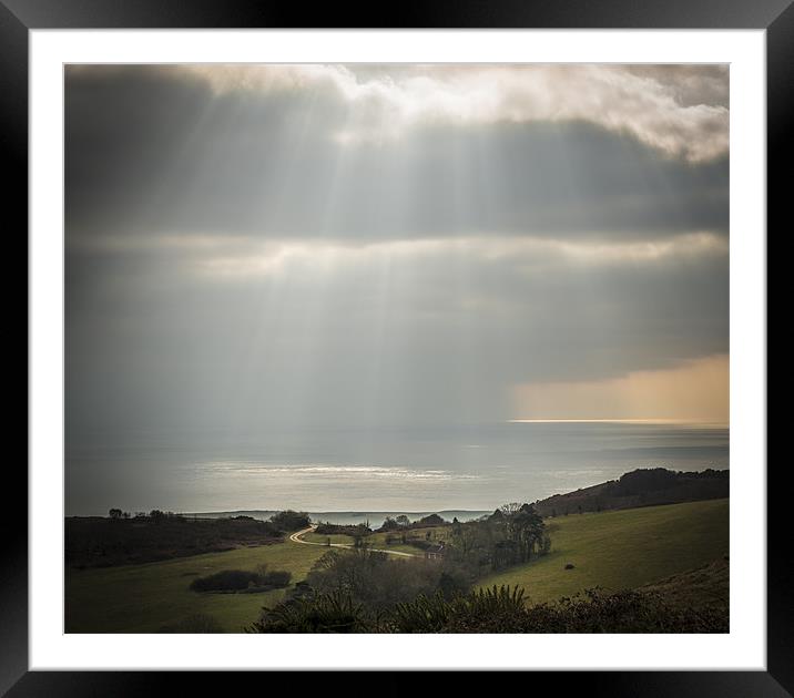 Rays over the Coastline Framed Mounted Print by Ian Johnston  LRPS
