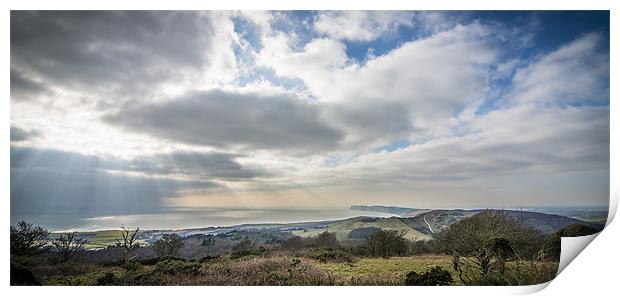 countryside views with rays Print by Ian Johnston  LRPS