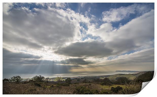 Rays over the coast landscape Print by Ian Johnston  LRPS