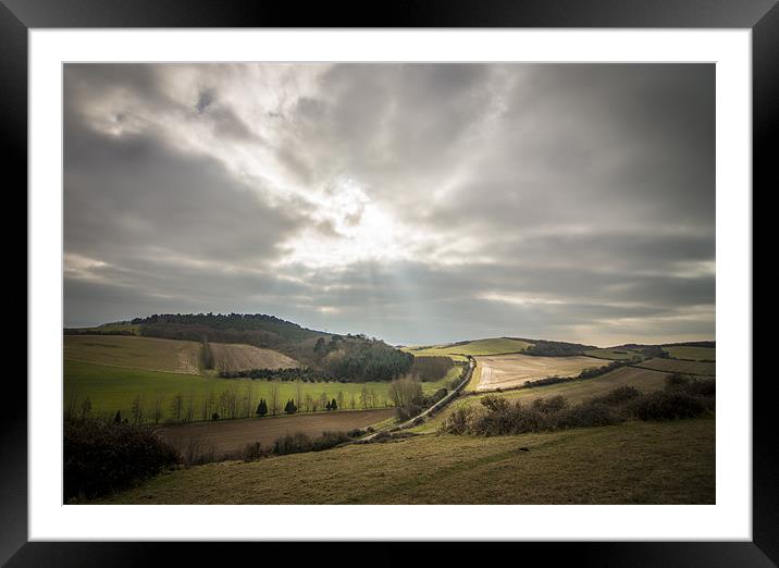Road to the Sunlight Rays Framed Mounted Print by Ian Johnston  LRPS