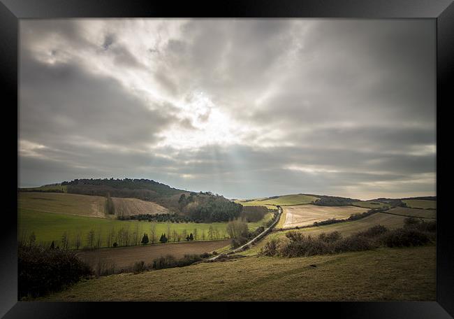 Road to the Sunlight Rays Framed Print by Ian Johnston  LRPS