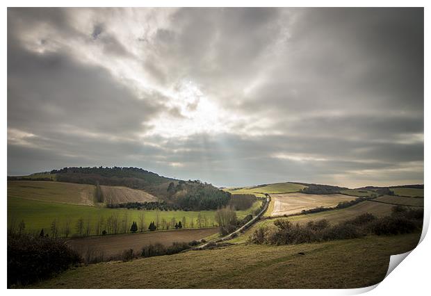 Road to the Sunlight Rays Print by Ian Johnston  LRPS