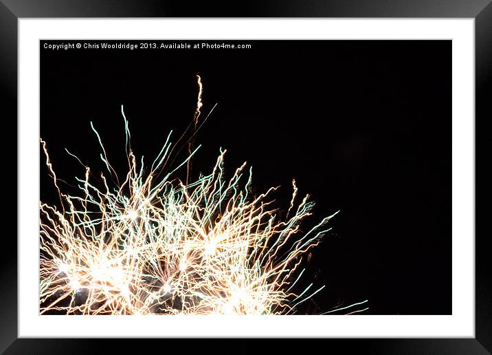 Curly Fireworks - Multi-coloured Framed Mounted Print by Chris Wooldridge