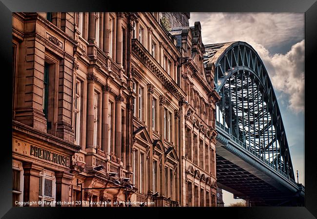 Newcastle and the Tyne Bridge Framed Print by Ray Pritchard