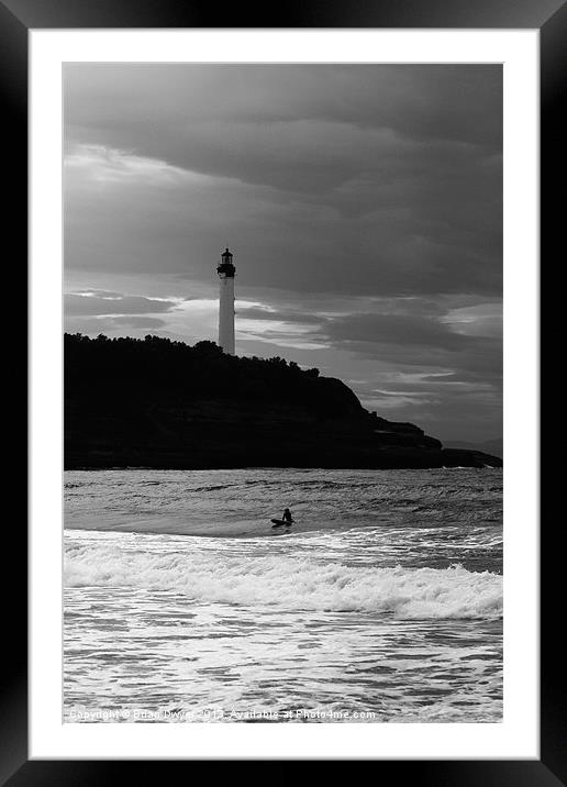 Surfer in Biarritz Framed Mounted Print by Brian O'Dwyer