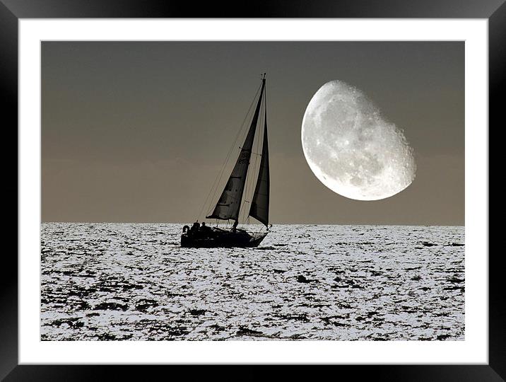 By the Light of the Silvery Moon Framed Mounted Print by