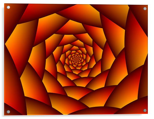 Orange Ball Spiral Acrylic by Colin Forrest