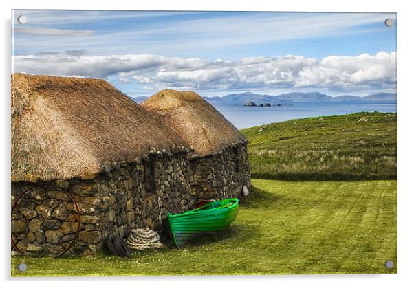 Old Croft Houses Isle of Skye Acrylic by Derek Beattie