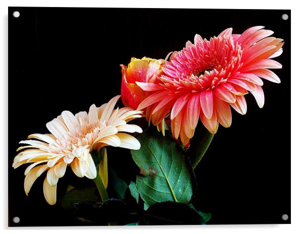 multicolor flowers Acrylic by elvira ladocki