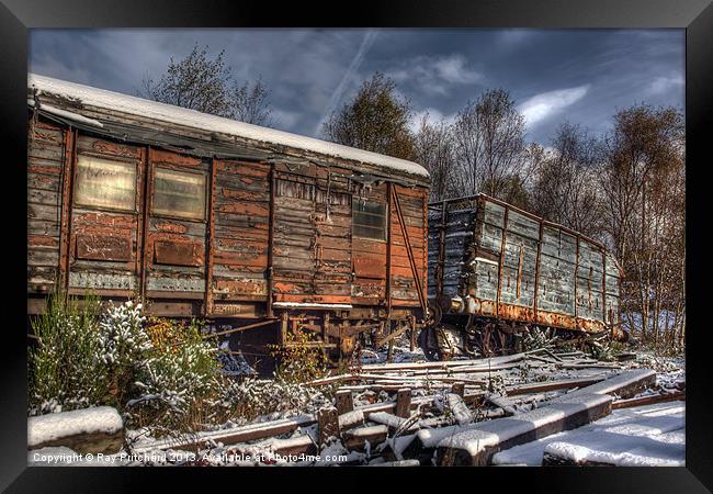 Old Freight Wagons Framed Print by Ray Pritchard
