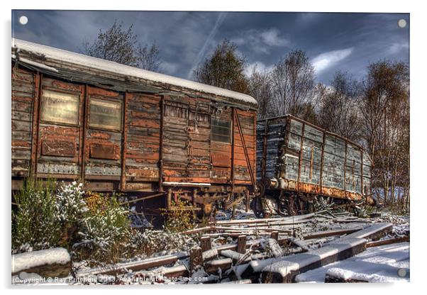 Old Freight Wagons Acrylic by Ray Pritchard