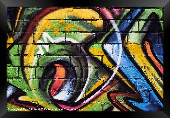 Graffiti Abstract Framed Print by Ray Pritchard