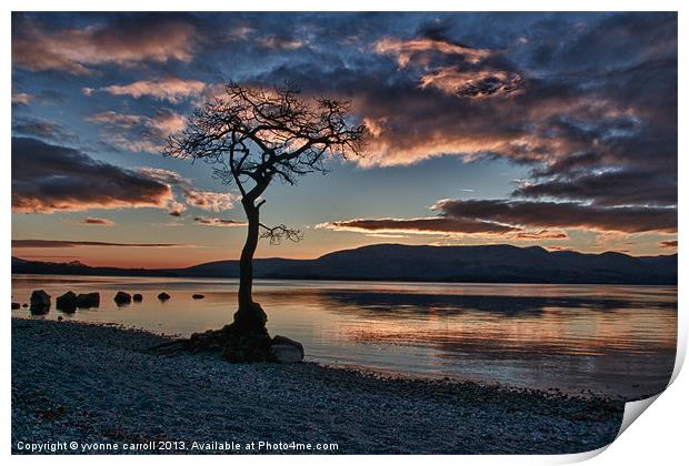 Loch Lomond sunset Print by yvonne & paul carroll