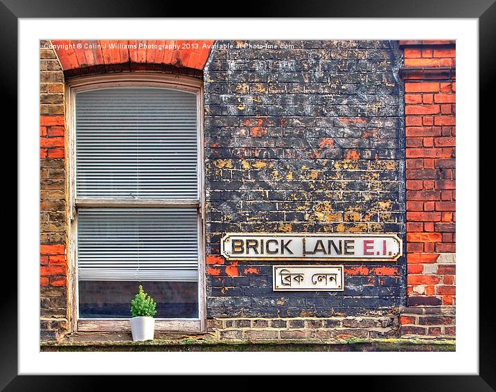 Brick Lane E1 Framed Mounted Print by Colin Williams Photography