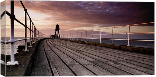 Whitby Pier Canvas Print by Dave Hudspeth Landscape Photography