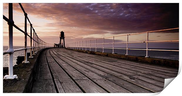 Whitby Pier Print by Dave Hudspeth Landscape Photography