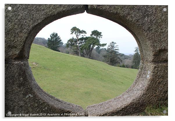 Through the round window Acrylic by Nigel Barrett Canvas