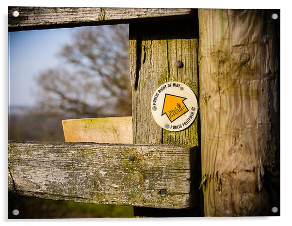 Footpath Sign Acrylic by Mark Llewellyn