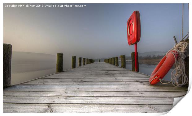Jetty at Coniston HDR Print by nick hirst