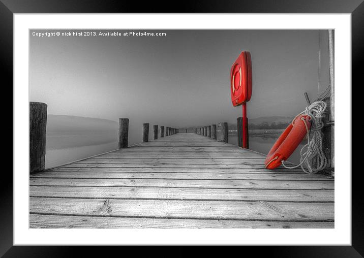 Jetty at Coniston Framed Mounted Print by nick hirst