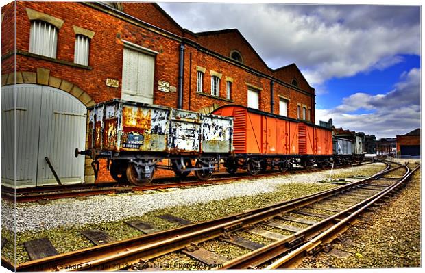 Old Wagons Liverpool Road Station Canvas Print by Sandra Pledger