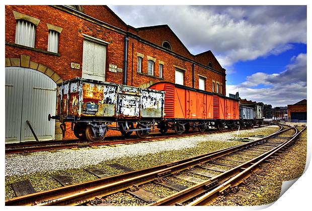 Old Wagons Liverpool Road Station Print by Sandra Pledger