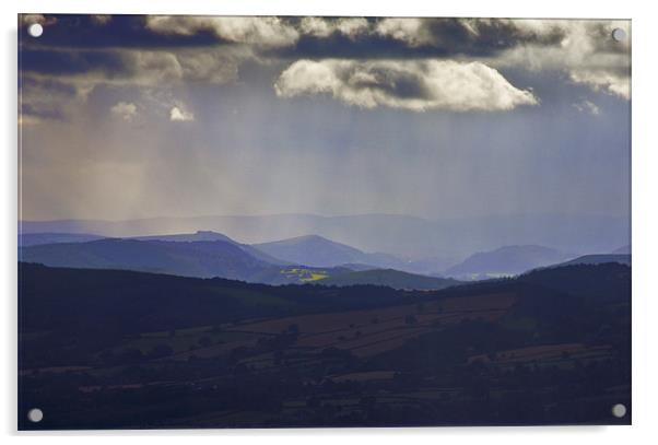 Sunbeams over Shropshire Acrylic by Darren Burroughs