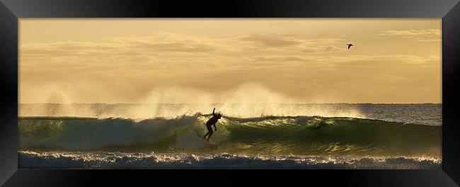 Golden Surf Moment Framed Print by