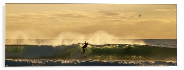 Golden Surf Moment Acrylic by