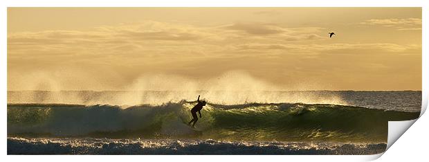 Golden Surf Moment Print by