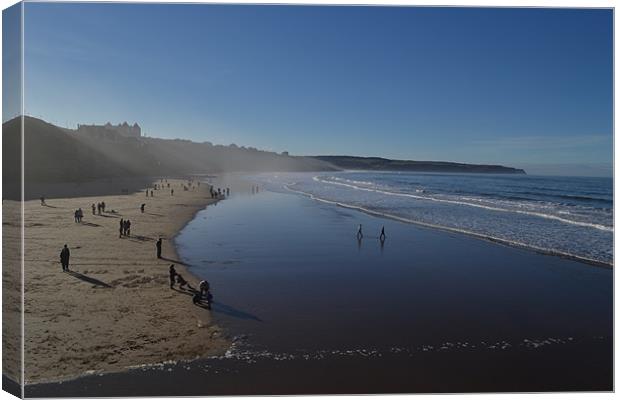 Whitby West Cliff Beach Canvas Print by Louise McKenzie