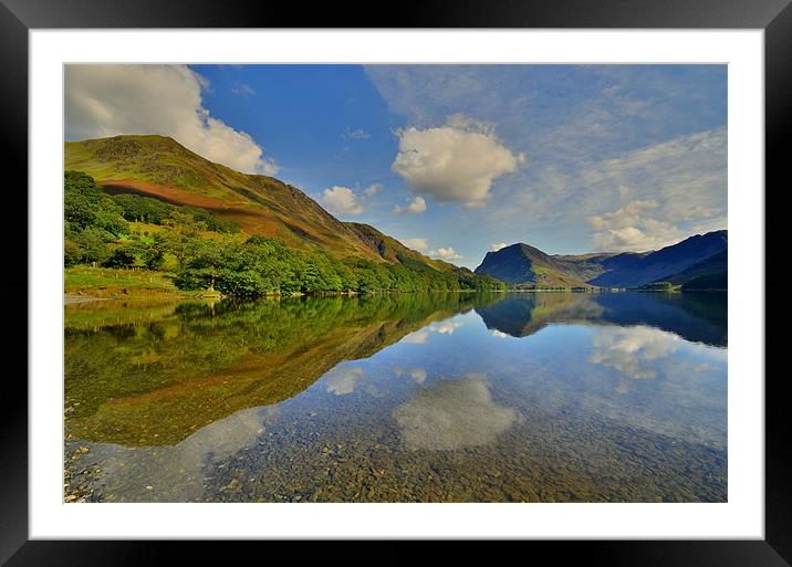 The Lake District: Buttermere Reflections Framed Mounted Print by Rob Parsons