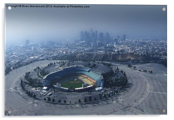 Dodger Stadium Aerial View Acrylic by Brian Macdonald