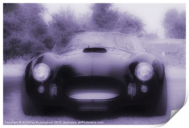 Ghostly Shelby Cobras Print by Nicholas Burningham