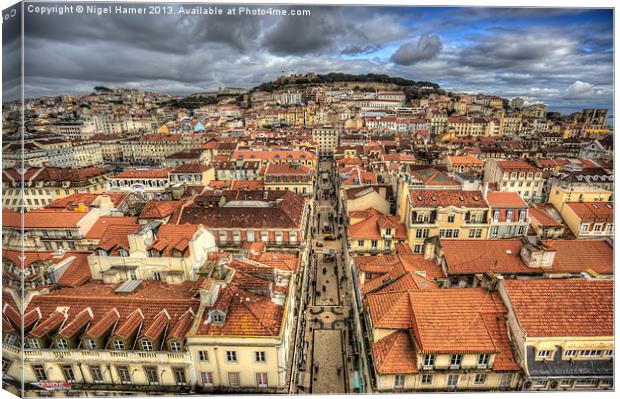 Streets Of Lisbon Canvas Print by Wight Landscapes