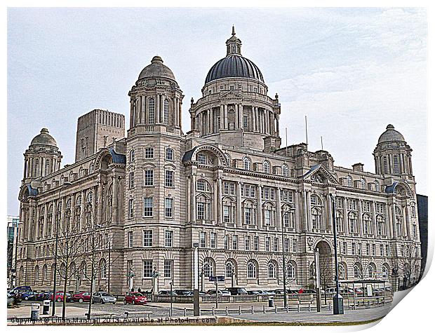 Port of Liverpool Building. Print by Lilian Marshall