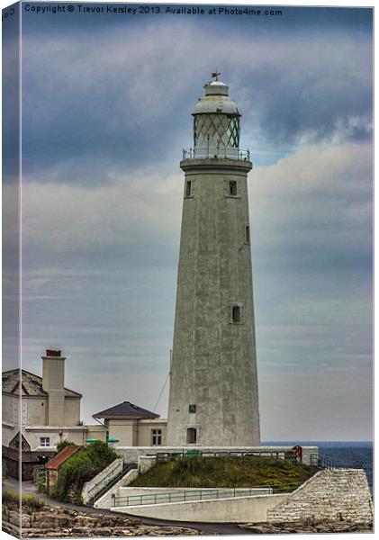 St Marys Lighthouse Canvas Print by Trevor Kersley RIP