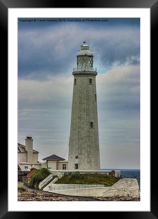 St Marys Lighthouse Framed Mounted Print by Trevor Kersley RIP
