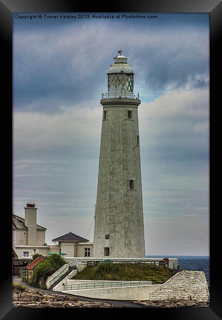 St Marys Lighthouse Framed Print by Trevor Kersley RIP