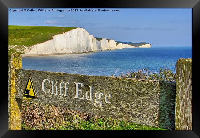 Clff Edge - Seven Sisters Framed Print by Colin Williams Photography