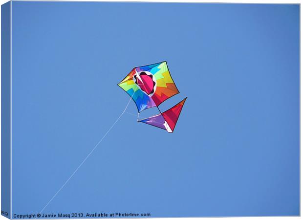 Colourful Kite Flying Canvas Print by Anna Lewis
